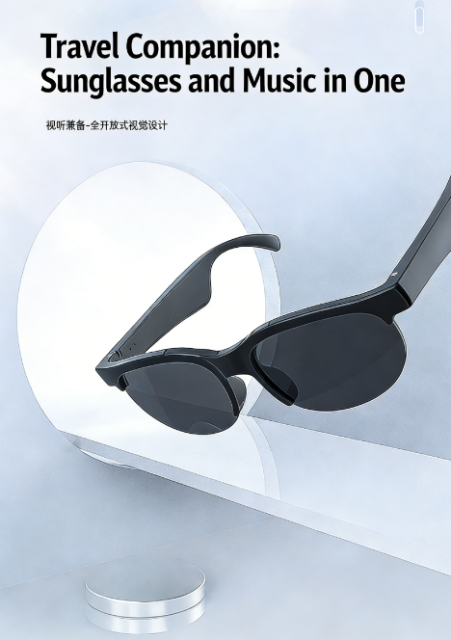 I0101 Smart Sunglasses with Open-Ear Wireless Earbuds, Bluetooth & AI Translator Universal Compatibility