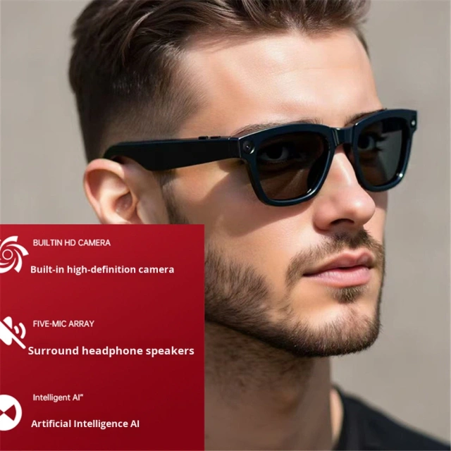 I0015 Smart Glasses with 8MP Camera, 4K Video, WiFi & Voice Wake-up Universal Compatibility
