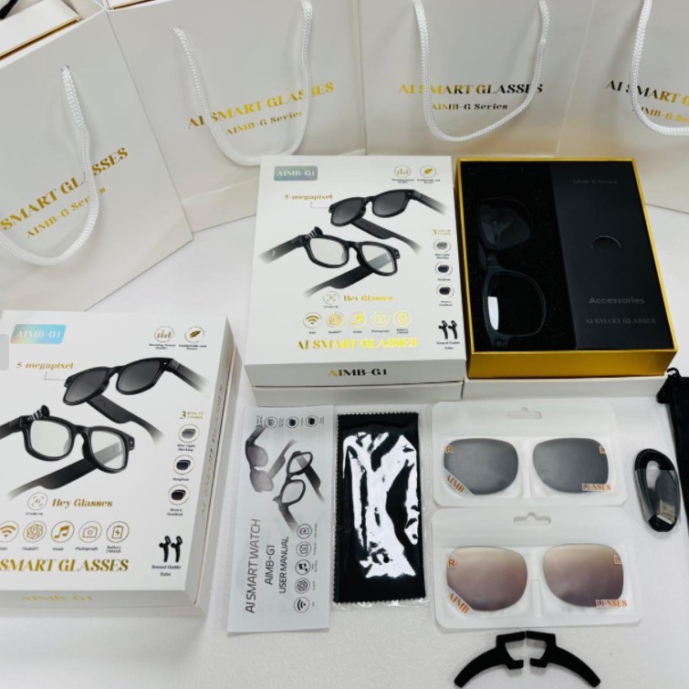 I0014 Smart Glasses  AI Translation, Anti-Blue Light, Bluetooth, 8MP Camera & Video Recording  Universal Compatibility