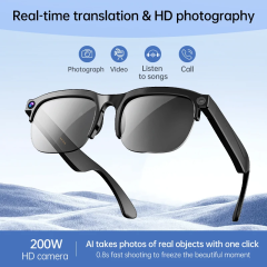 I0102 AI Smart Glasses with Real-time Translation, Dual Camera, 1080P Video & IPX5 Waterproof Universal Compatibility