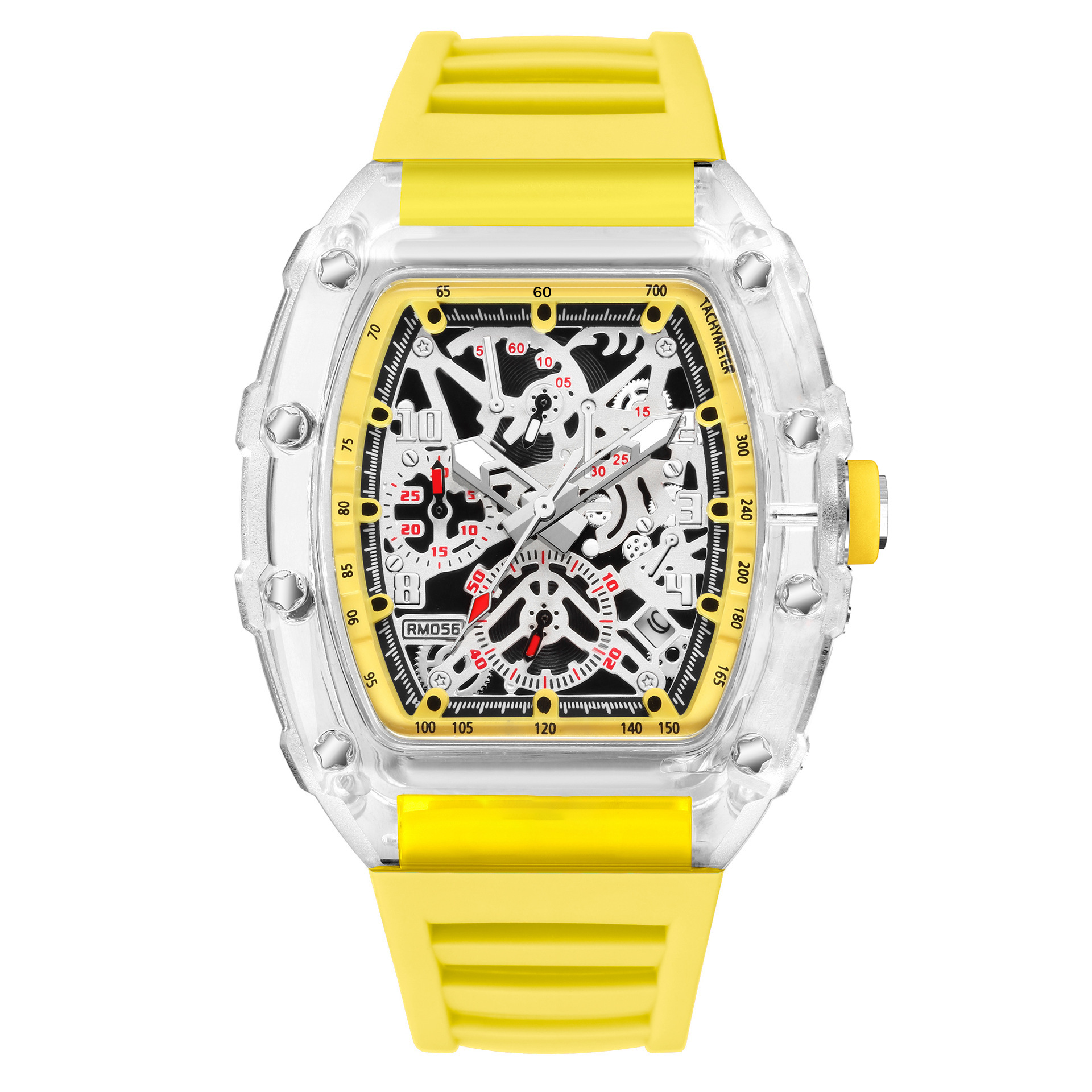 I000176 Waterproof Tonneau Wristwatch Chronograph Sport Watch