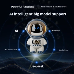 I0042 AI Smart Speaker Clock AI Dialogue, Dynamic Spectrum, LED Night Light, Digital Clock, Modern Design Universal Use