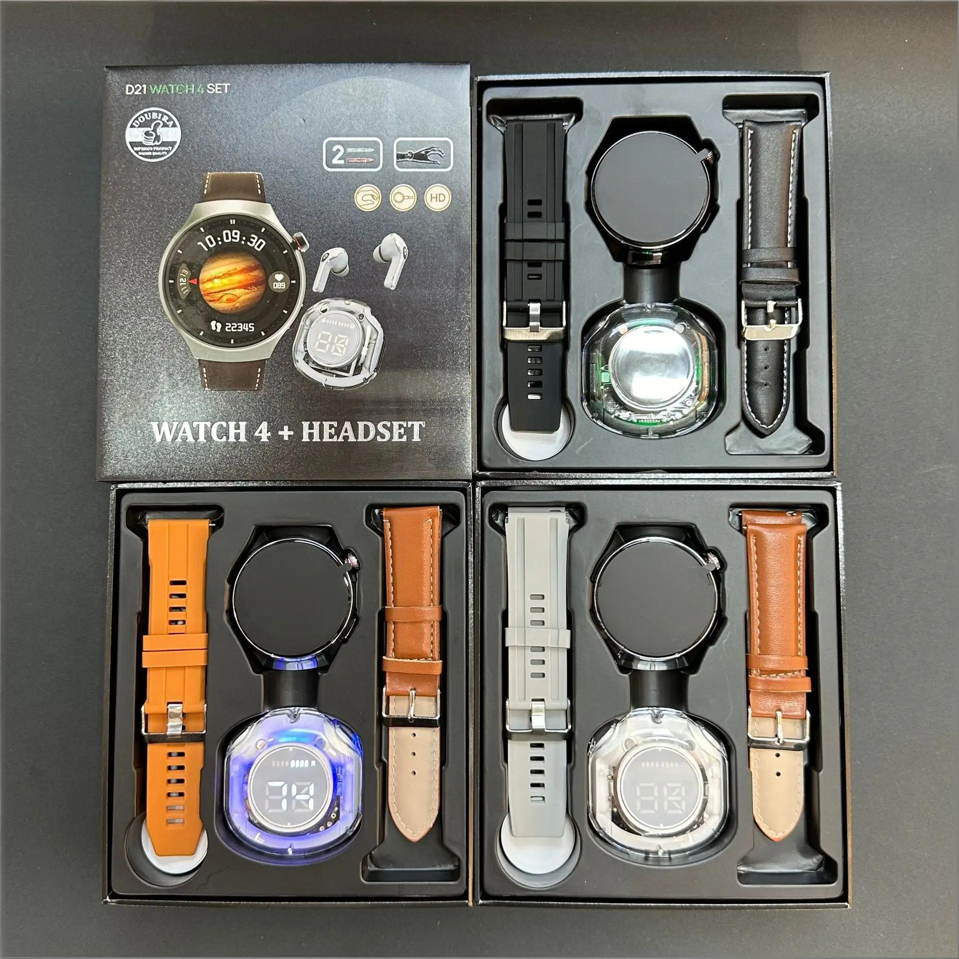 I0005 2-in-1 Smart Watch with Earphones Round Dial For Men Women