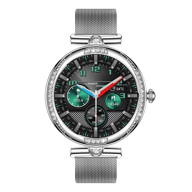 I000117 Women's Smart Watch 1.3" Diamond Design Health Monitoring