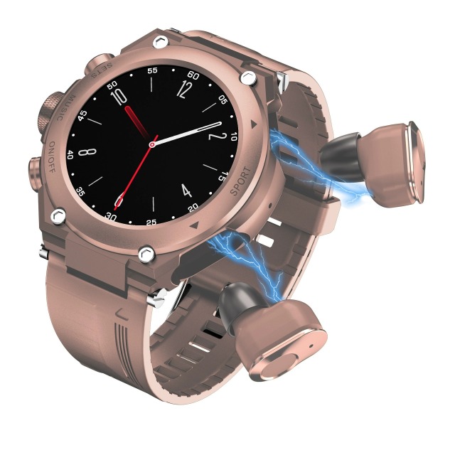 I000148 Smart Watch Touch Screen Waterproof BT Call Music Earbuds