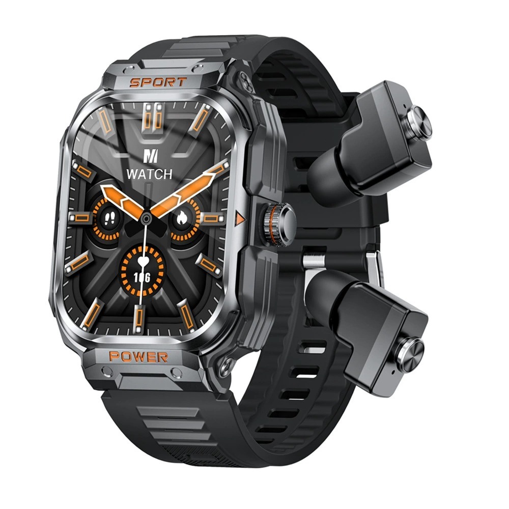 I000147 Outdoor Sport Smart Watch Touch Screen BT Earbuds Health For Men