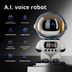I0042 AI Smart Speaker Clock AI Dialogue, Dynamic Spectrum, LED Night Light, Digital Clock, Modern Design Universal Use