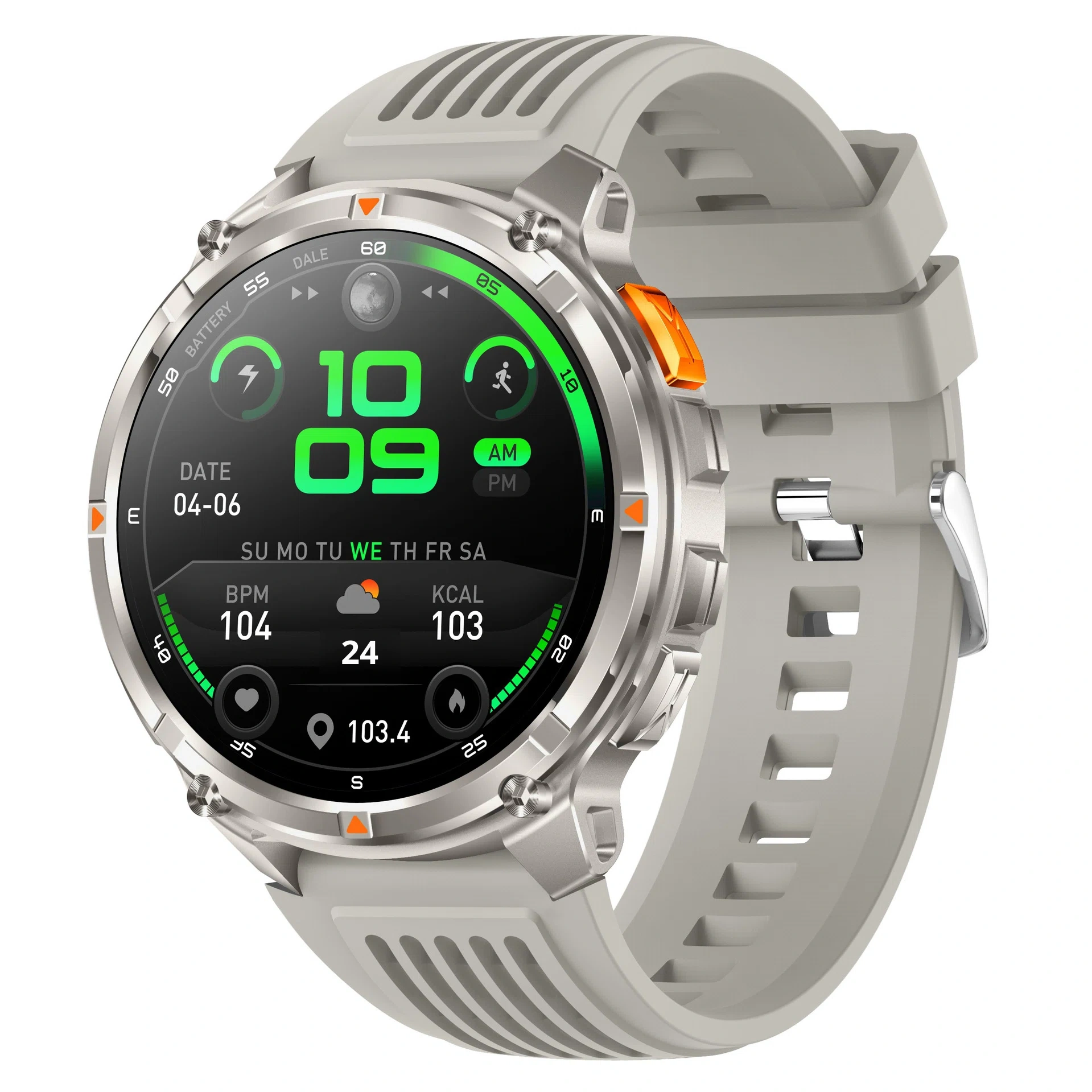 I00050  Smart Watch Compass 1100mAh Battery 3ATM Waterproof Outdoor Sports