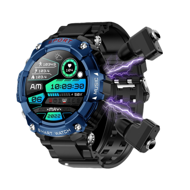 I000145 Smart Watch IPS Screen Health Fitness Music BT Call Earbuds