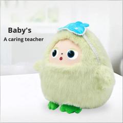 I0033 AI Plush Toy Green Round Shape, LED Display Eyes, AI Talking, Kawaii Style, High-tech, Intelligent Interaction Universal Use