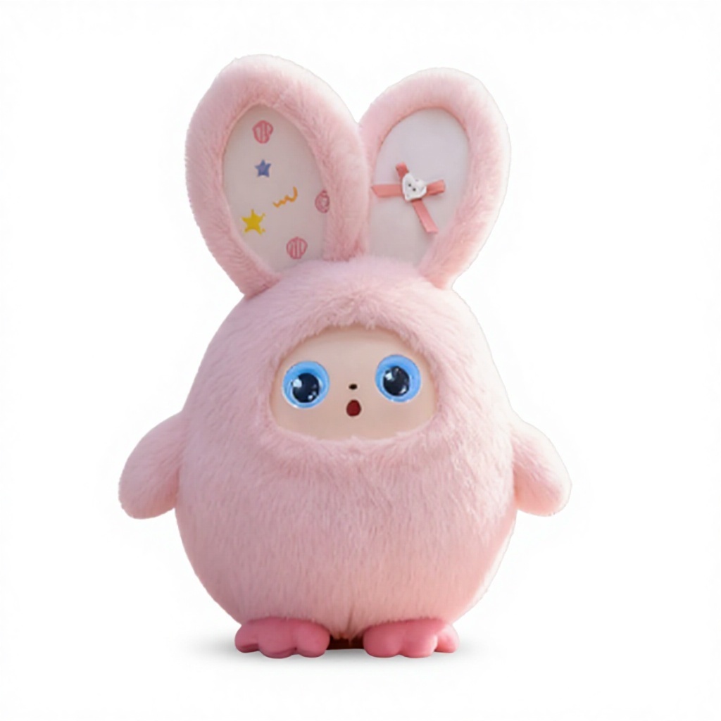 I0045 Jopark  AI Rabbit Plush Doll  Pink, LED Eye Screen, ODM Support, Wholesale  Girl-friendly