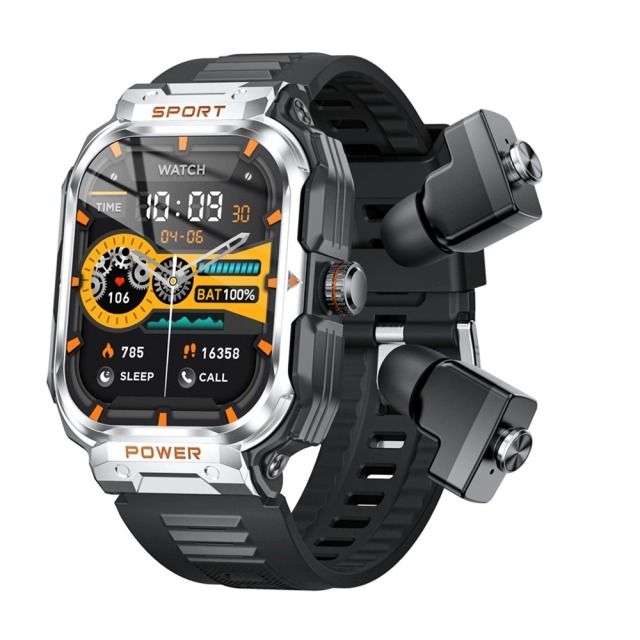 I000147 Outdoor Sport Smart Watch Touch Screen BT Earbuds Health For Men