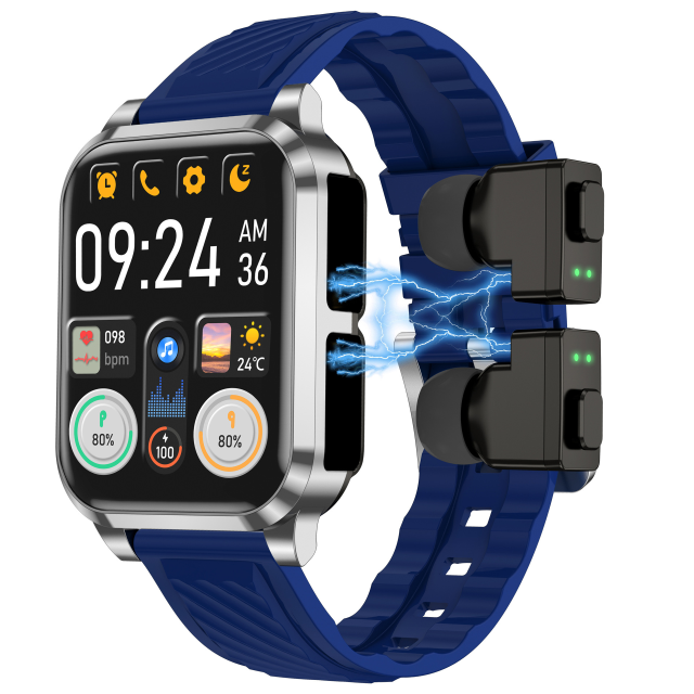 I000141 Smart Watch TWS Earbuds BT Call Fitness Tracker Heart Rate