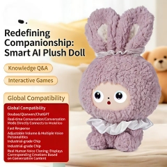 I0047 Jopark AI Rabbit Early Education Plush Doll Sitting Posture, Intelligent Dialogue, Interactive Companion, Birthday Gift Option Kid-friendly