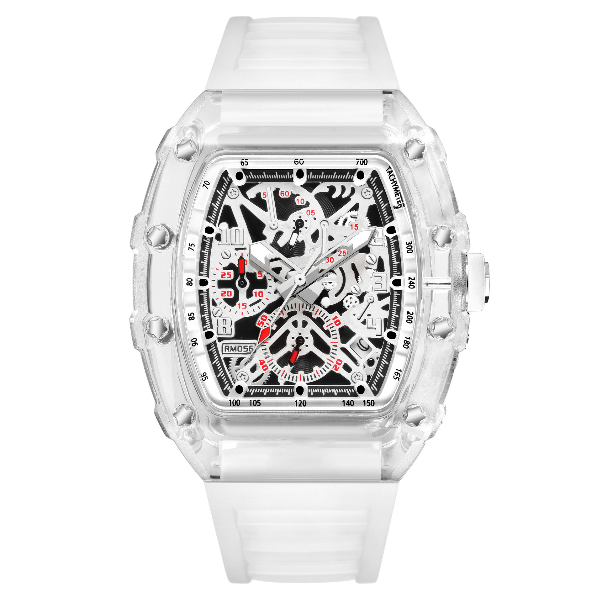 I000176 Waterproof Tonneau Wristwatch Chronograph Sport Watch