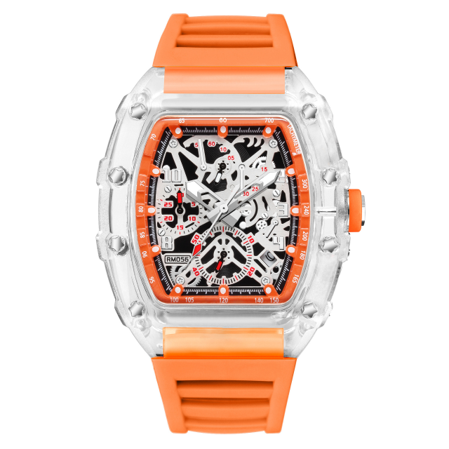 I000176 Waterproof Tonneau Wristwatch Chronograph Sport Watch