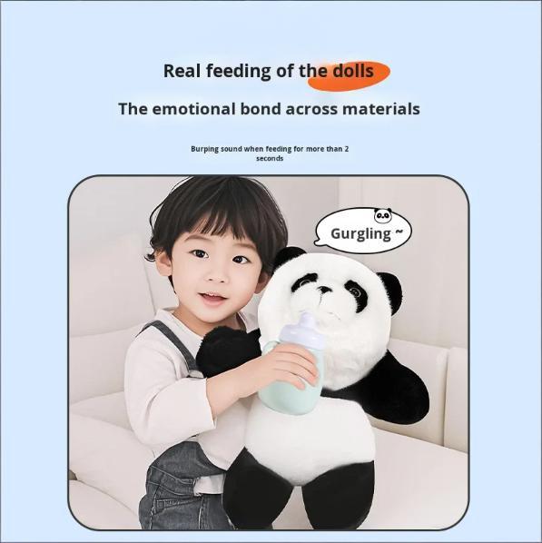I0038 Panda Plush Doll Lying Down Posture, 30cm Size, Soft Stuffed, Bulk Discount Available Kid-friendly