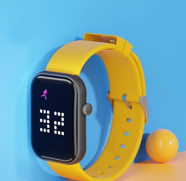 I000187 Fitness Tracker Pedometer Rechargeable LED Digital Watch