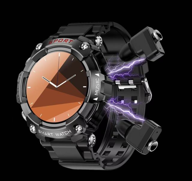 I000145 Smart Watch IPS Screen Health Fitness Music BT Call Earbuds