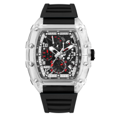 I000176 Waterproof Tonneau Wristwatch Chronograph Sport Watch