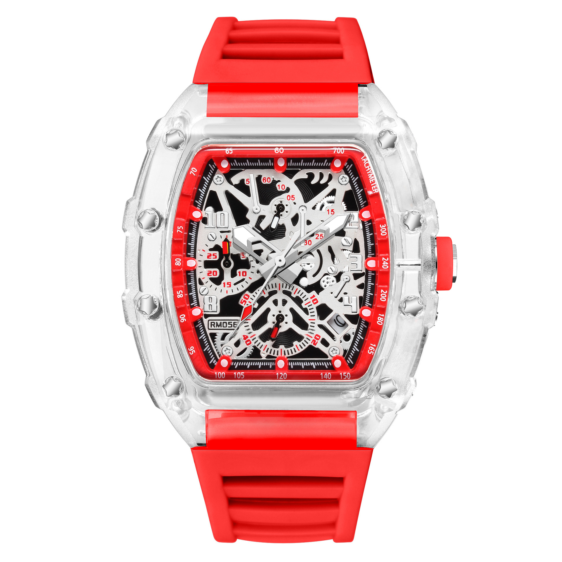 I000176 Waterproof Tonneau Wristwatch Chronograph Sport Watch