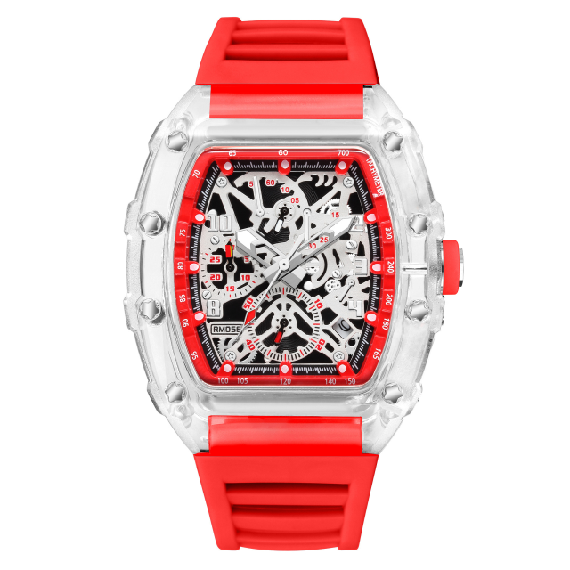 I000176 Waterproof Tonneau Wristwatch Chronograph Sport Watch