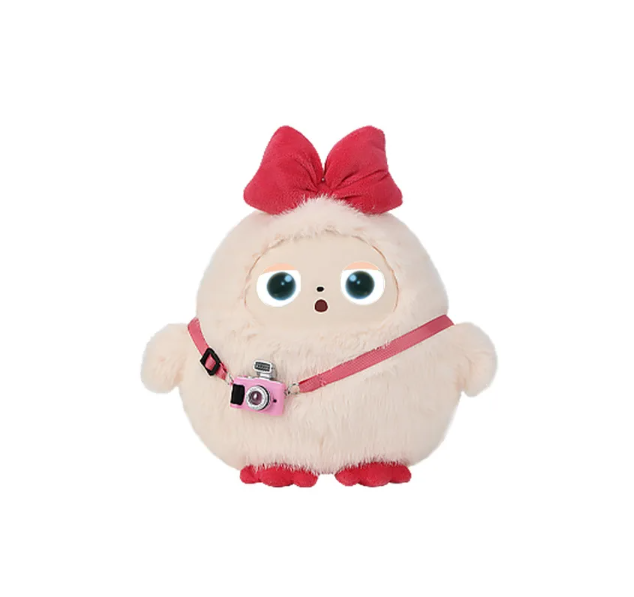 I0035 AI Intelligent Plush Toy Green Round Shape, LED Display Eyes, AI Talking, Kawaii Style, High-tech Design Universal Use