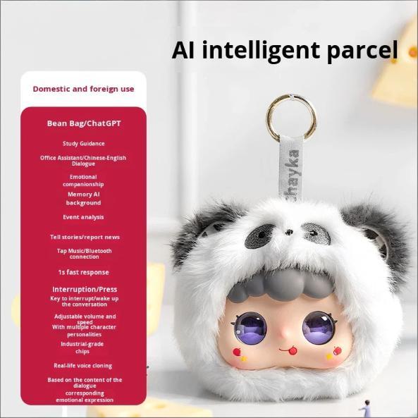 I0041 AI Plush Toy Pendant  Rongnuo Rabbit Head, White Panda, Intelligent Robot, Creative Cute Design  Universal Use