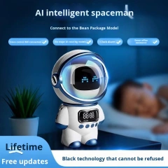 I0042 AI Smart Speaker Clock AI Dialogue, Dynamic Spectrum, LED Night Light, Digital Clock, Modern Design Universal Use