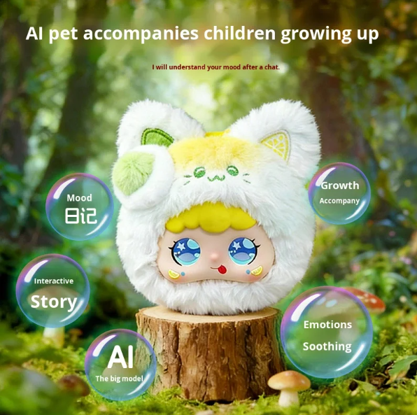 I0046 Jopark  AI Plush Doll | Purple, LED Eye Screen, AI Voice, Colorful Animal Design, ODM Support  Girl-friendly
