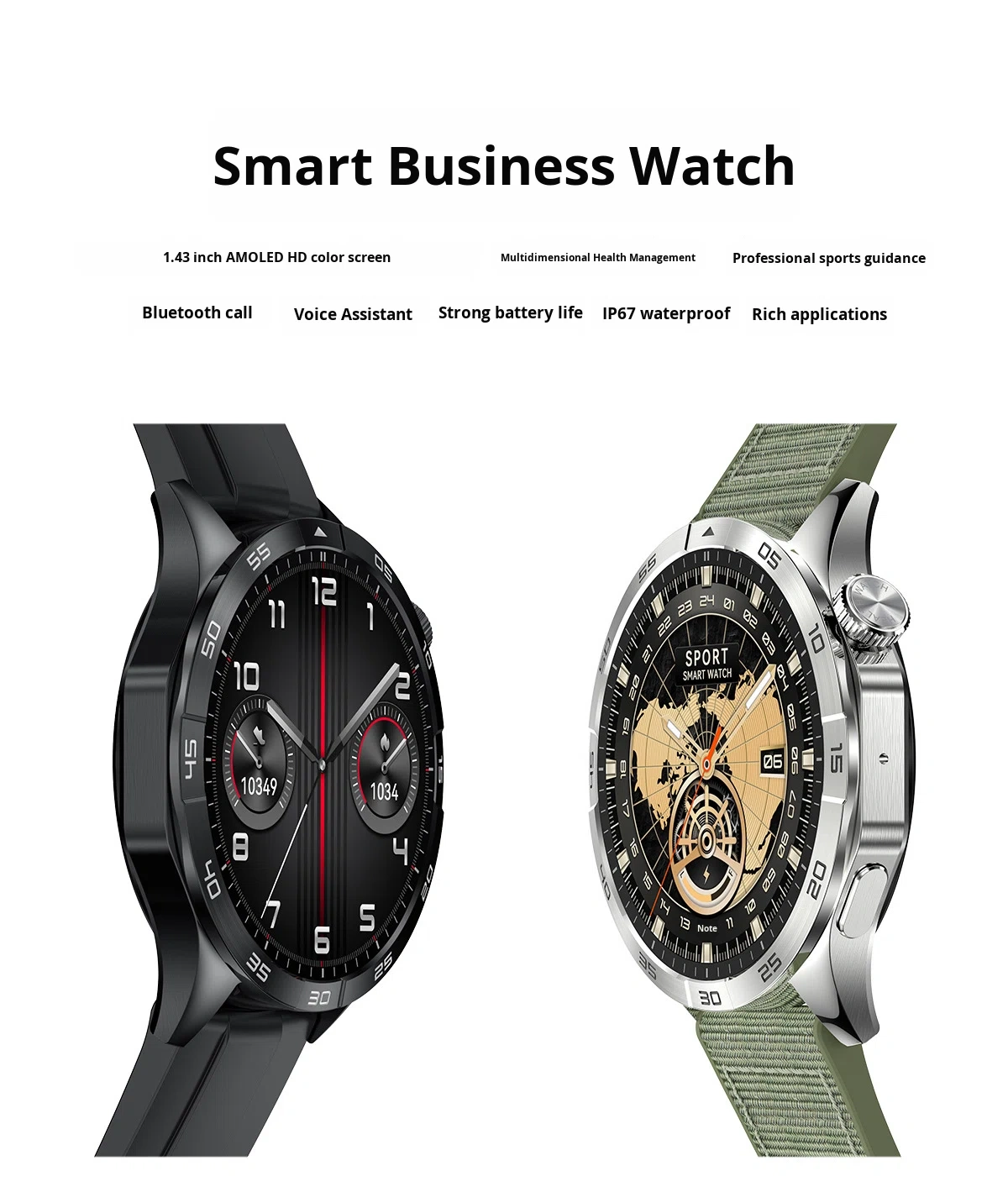 I00061 Smart Watch 1.43inch Screen Bluetooth Call Wireless Charging NFC