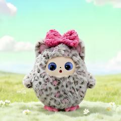 I0045 Intelligent Robot Plush Toy  Eye Screen, Leopard Print, Bow Decoration, Girl-friendly  Universal Use