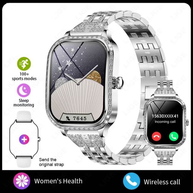 I000175 Women's Smart Watch BT Call Health Monitoring Multi Sport Mode