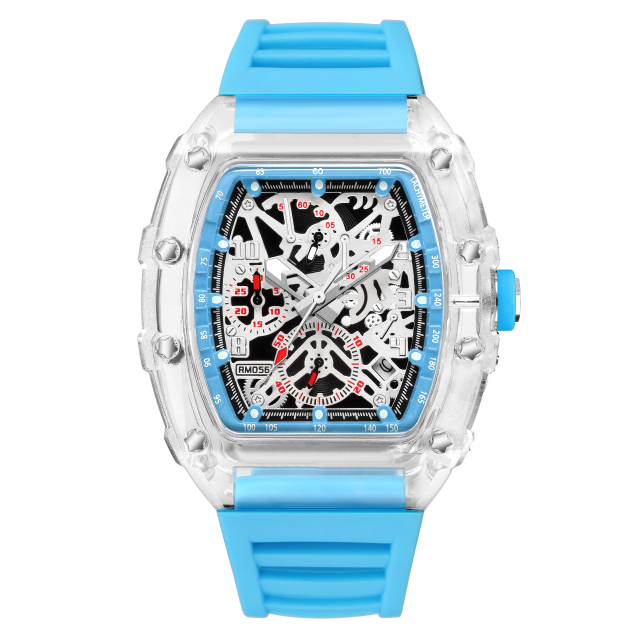 I000176 Waterproof Tonneau Wristwatch Chronograph Sport Watch