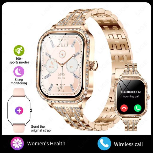 I000175 Women's Smart Watch BT Call Health Monitoring Multi Sport Mode
