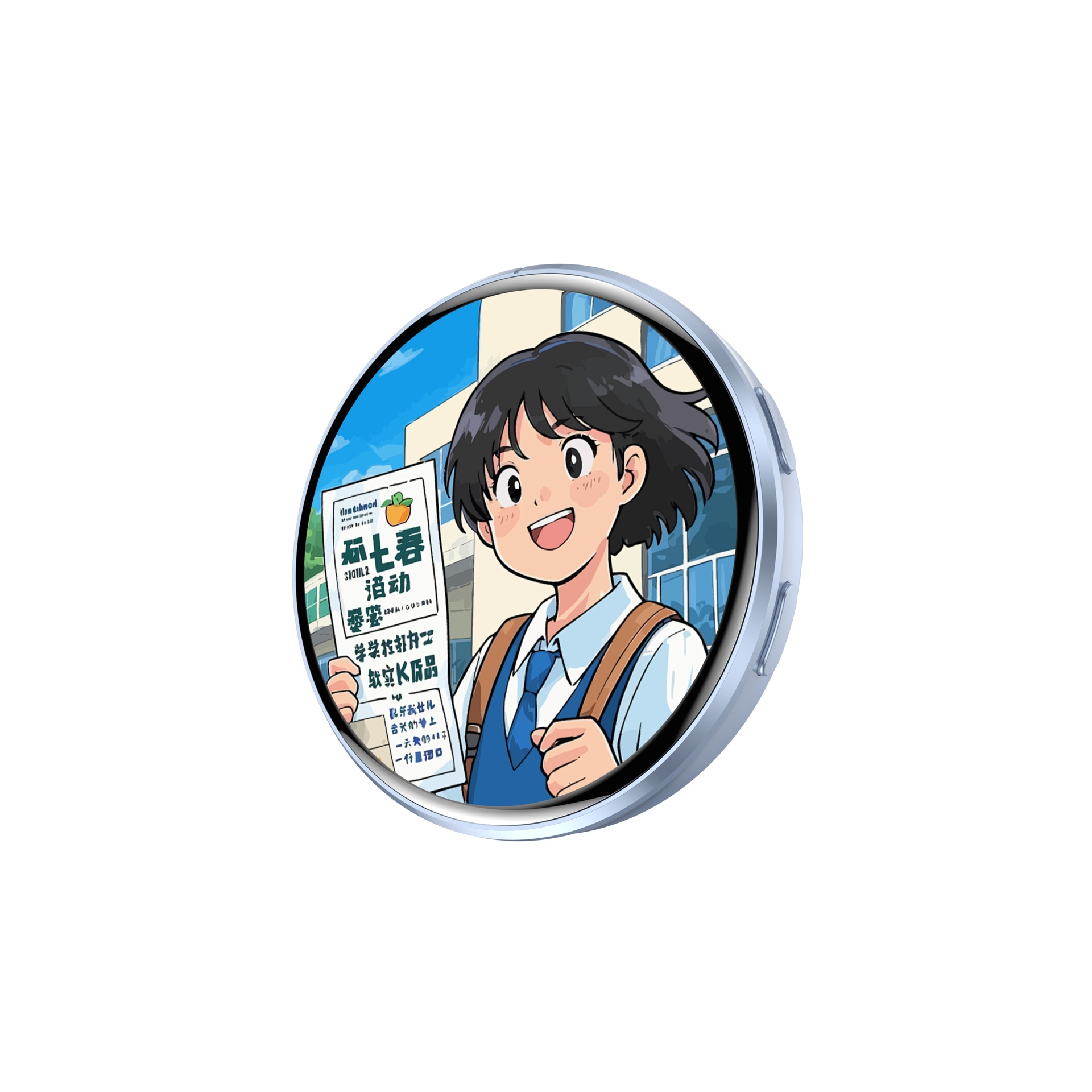I000363 Smart Dynamic Electronic Badge 1.7-inch HD Screen, Pixel Display, Photo/GIF/Animation/Video Transfer Universal Use