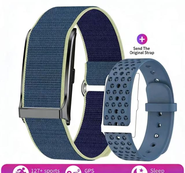 I000214 Smart Band Fitness Tracker Watch 1ATM Waterproof Heart Rate Monitor Nylon Strap Unisex