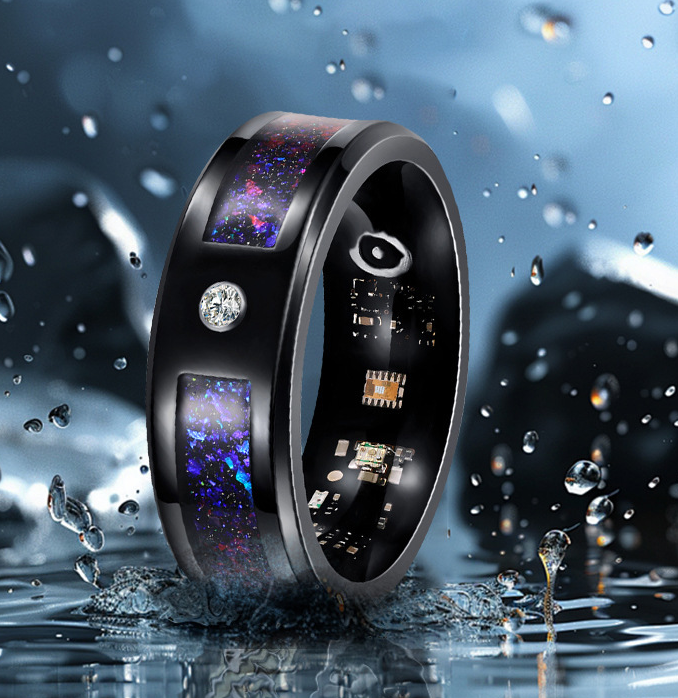 I000354 Custom Smart Ring OLED Display IP68 Waterproof App Control