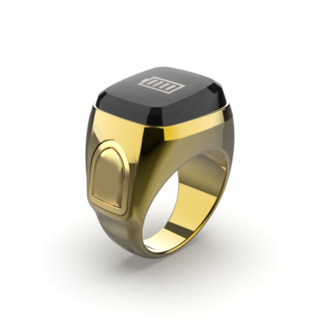 I000359 Smart Tasbih Zikr Ring Waterproof Prayer Time Reminder Alarm Clock