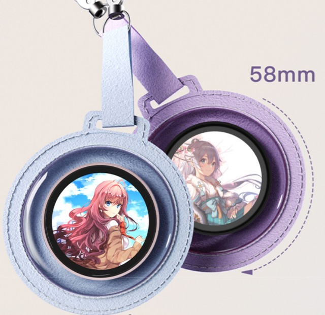 I000362 Smart Electronic Badge 1.85-inch HD Touchscreen, 2.5D Curved Glass, Intelligent Dynamic Bar Design, Acrylic Material Universal Use