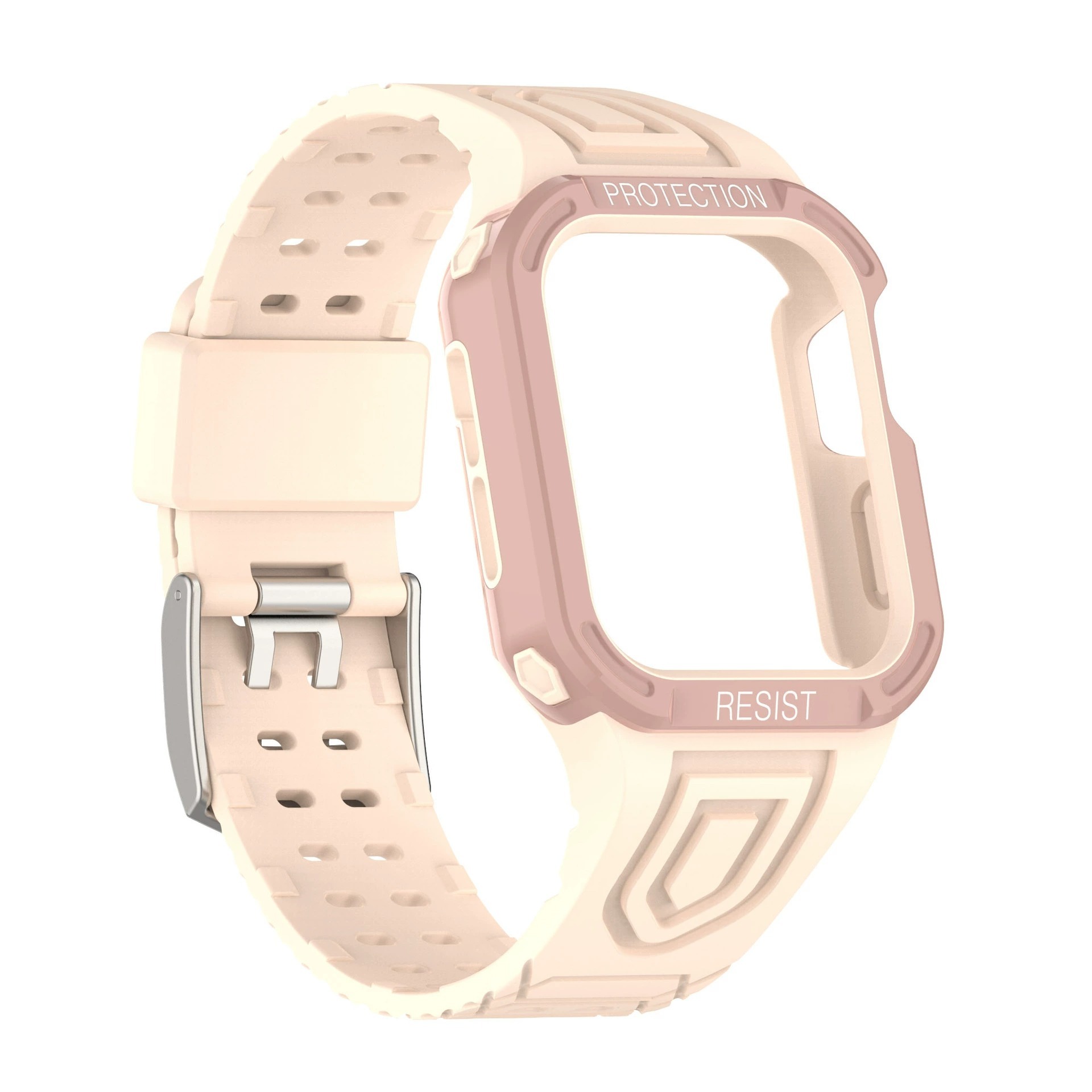 I000274 Watch Strap & Case Set 2 in 1/TPU Protective/Silicone Sport Design For Watch Series 7/6/5/4/3 (38/40/41mm,42/44/45mm)