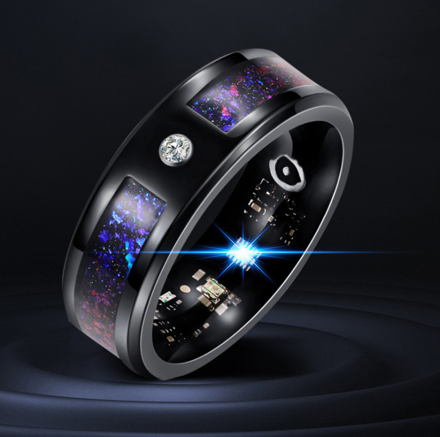 I000354 Custom Smart Ring OLED Display IP68 Waterproof App Control