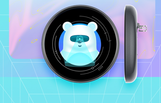 I000364 Smart Digital Display Electronic Badge Ultra-thin 12mm, Anime Peripheral, Pendant/Brooch/Medal Design, Plastic Material Universal Use