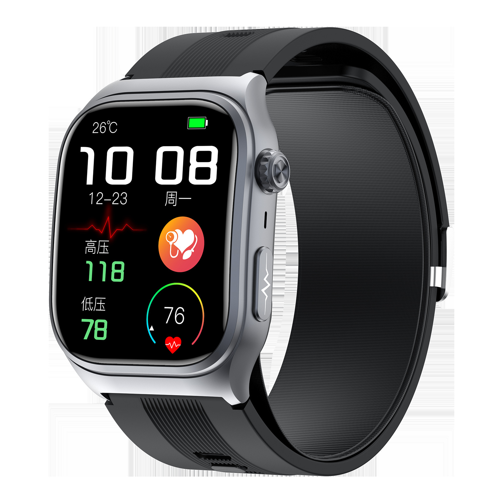 I000197 Fashion Smartwatch  Blood Pressure ECG Health Monitor Silicone Strap ios