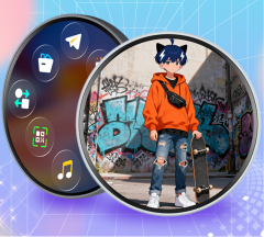 I000364 Smart Digital Display Electronic Badge Ultra-thin 12mm, Anime Peripheral, Pendant/Brooch/Medal Design, Plastic Material Universal Use