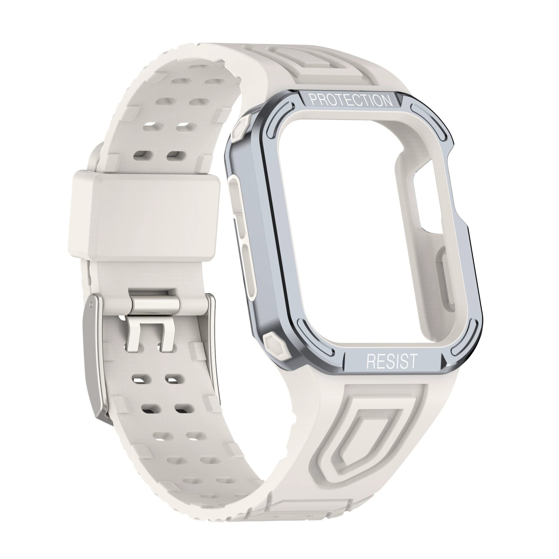 I000274 Watch Strap & Case Set 2 in 1/TPU Protective/Silicone Sport Design For Watch Series 7/6/5/4/3 (38/40/41mm,42/44/45mm)