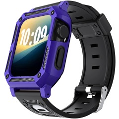 I000238 Smart Watch Case Dual Shockproof Bumper Kit Luxury Protective Cover & Strap 38-49mm Multi-Size Fit