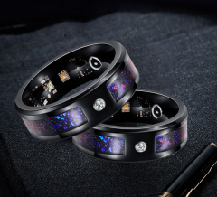 I000354 Custom Smart Ring OLED Display IP68 Waterproof App Control