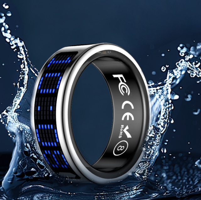 I000326 Smart Ring Heart Rate Fitness Waterproof Health For Android iOS