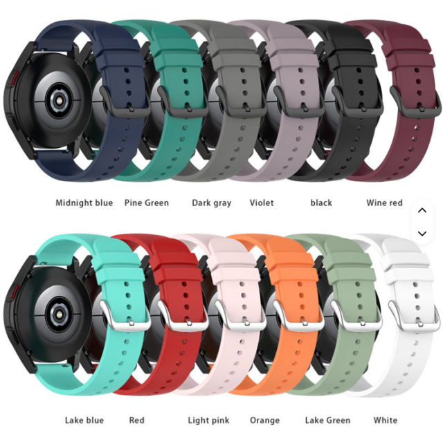 I000373 Smart Watch Replacement Strap Quick Release, Sport Style, Silicone Material, Solid Color, 20mm/22mm Size Samsung Galaxy Watch Classic